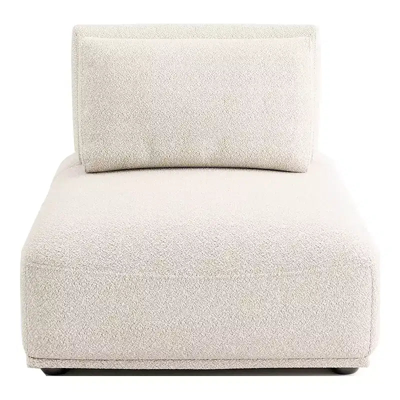 HOMES: Inside + Out Fauteuil sans accoudoirs modulaire moderne Povoa Bouclé avec dossier extensible Beige