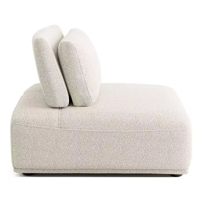 HOMES: Inside + Out Fauteuil sans accoudoirs modulaire moderne Povoa Bouclé avec dossier extensible Beige