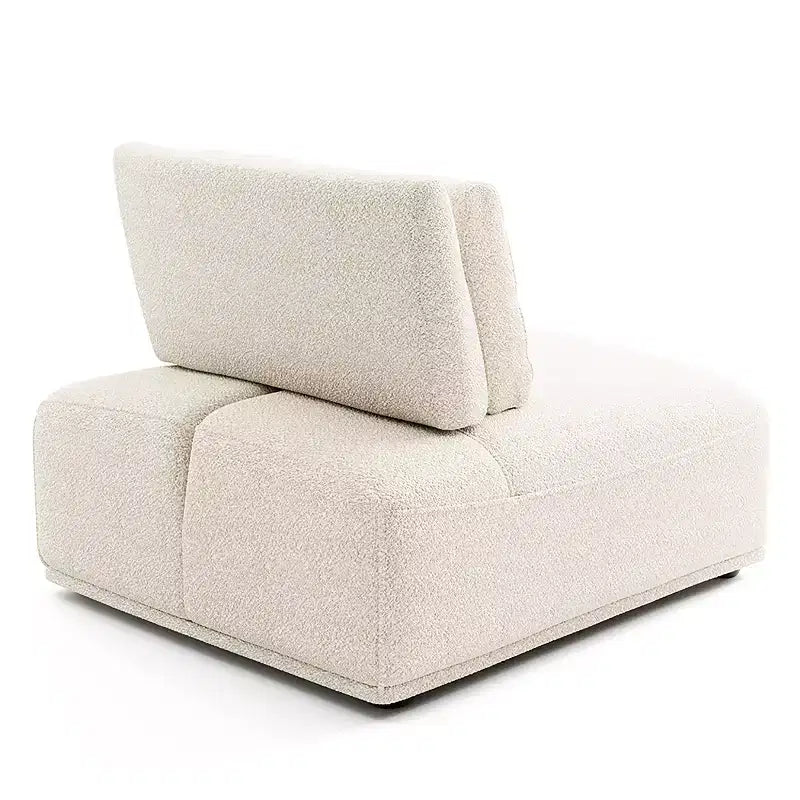 HOMES: Inside + Out Fauteuil sans accoudoirs modulaire moderne Povoa Bouclé avec dossier extensible Beige