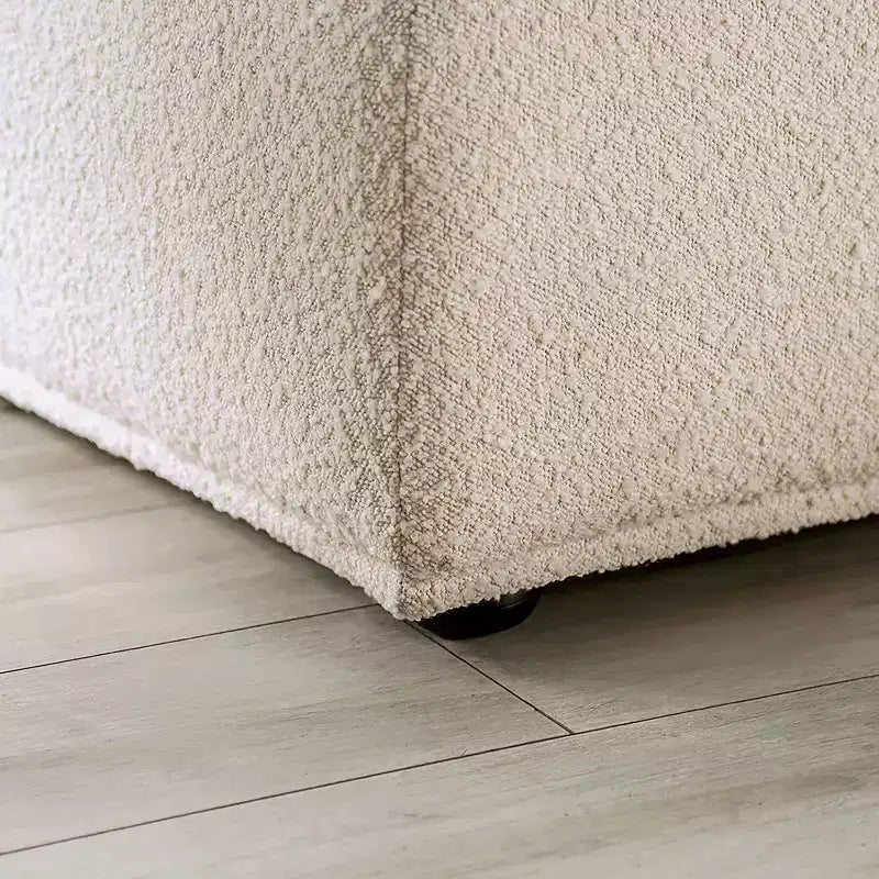 HOMES: Inside + Out Fauteuil sans accoudoirs modulaire moderne Povoa Bouclé avec dossier extensible Beige