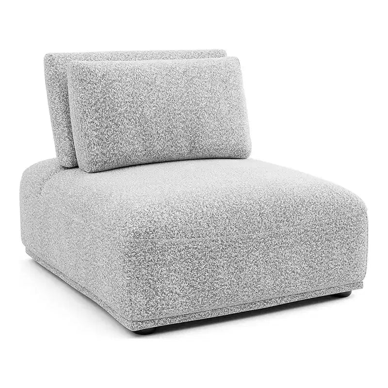HOMES: Inside + Out Povoa Fauteuil moderne modulable sans accoudoirs Boucle avec dossier extensible Gris clair