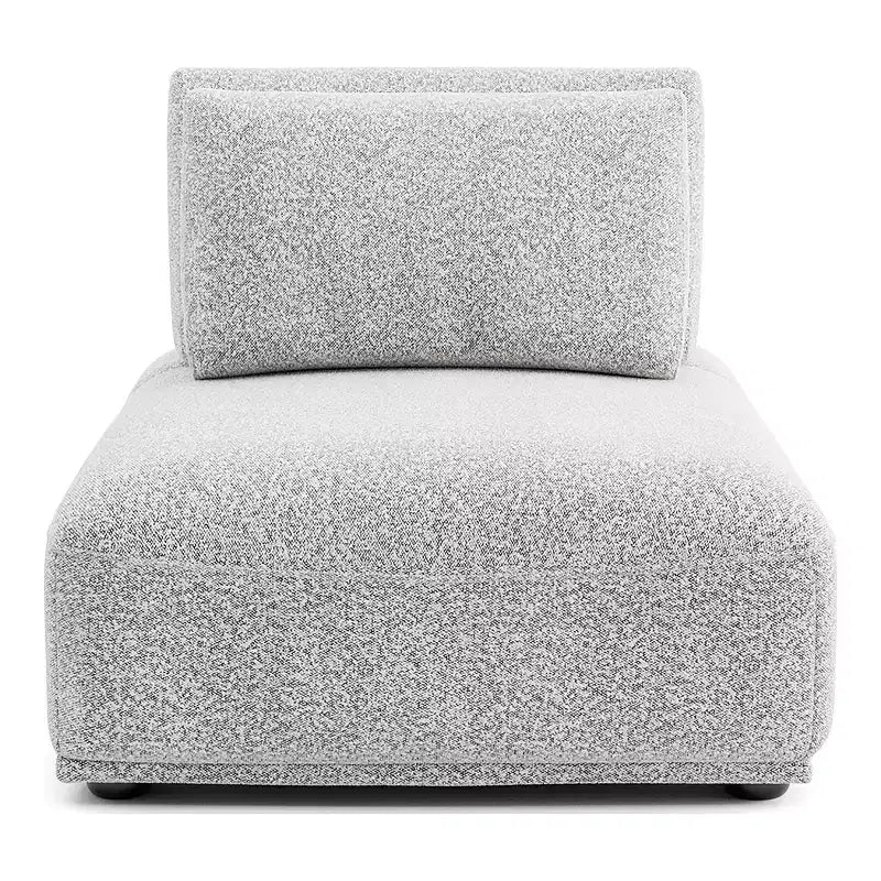 HOMES: Inside + Out Povoa Fauteuil moderne modulable sans accoudoirs Boucle avec dossier extensible Gris clair