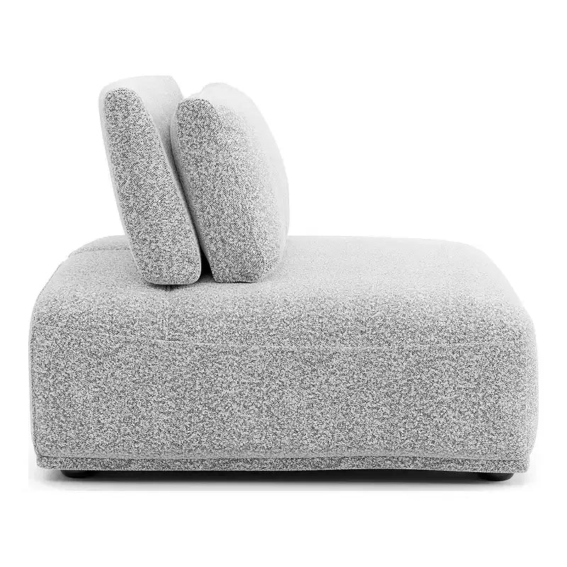 HOMES: Inside + Out Povoa Fauteuil moderne modulable sans accoudoirs Boucle avec dossier extensible Gris clair