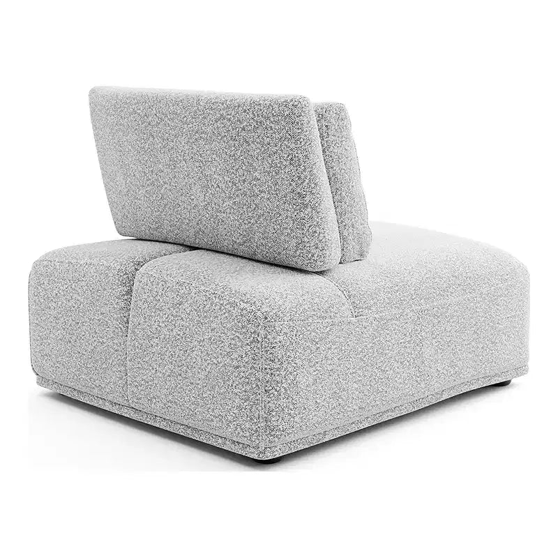 HOMES: Inside + Out Povoa Fauteuil moderne modulable sans accoudoirs Boucle avec dossier extensible Gris clair