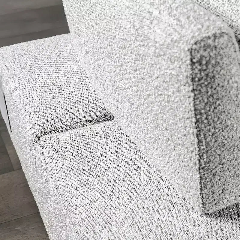 HOMES: Inside + Out Povoa Fauteuil moderne modulable sans accoudoirs Boucle avec dossier extensible Gris clair