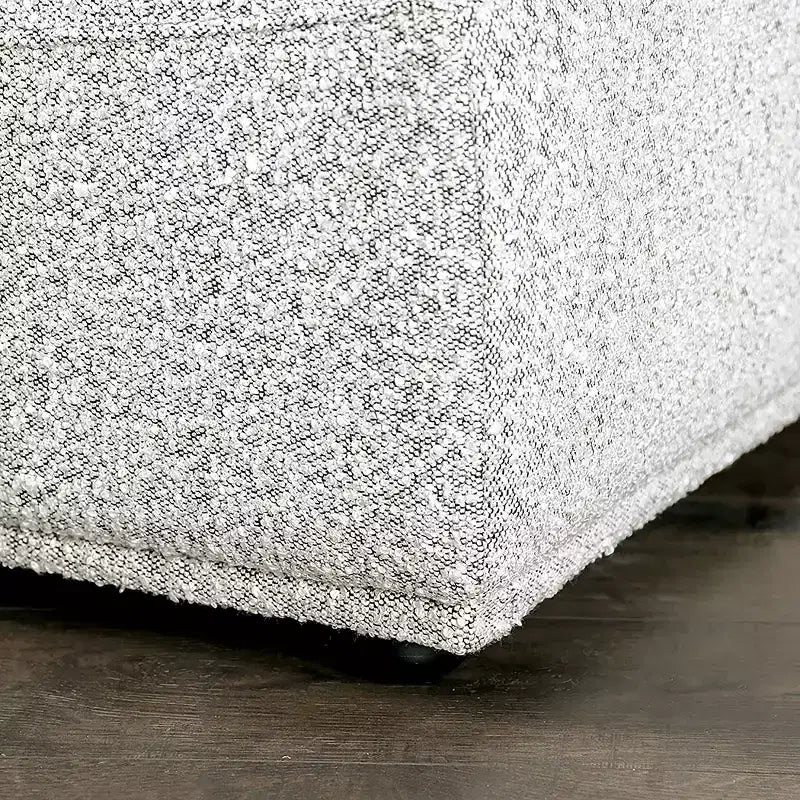 HOMES: Inside + Out Povoa Fauteuil moderne modulable sans accoudoirs Boucle avec dossier extensible Gris clair