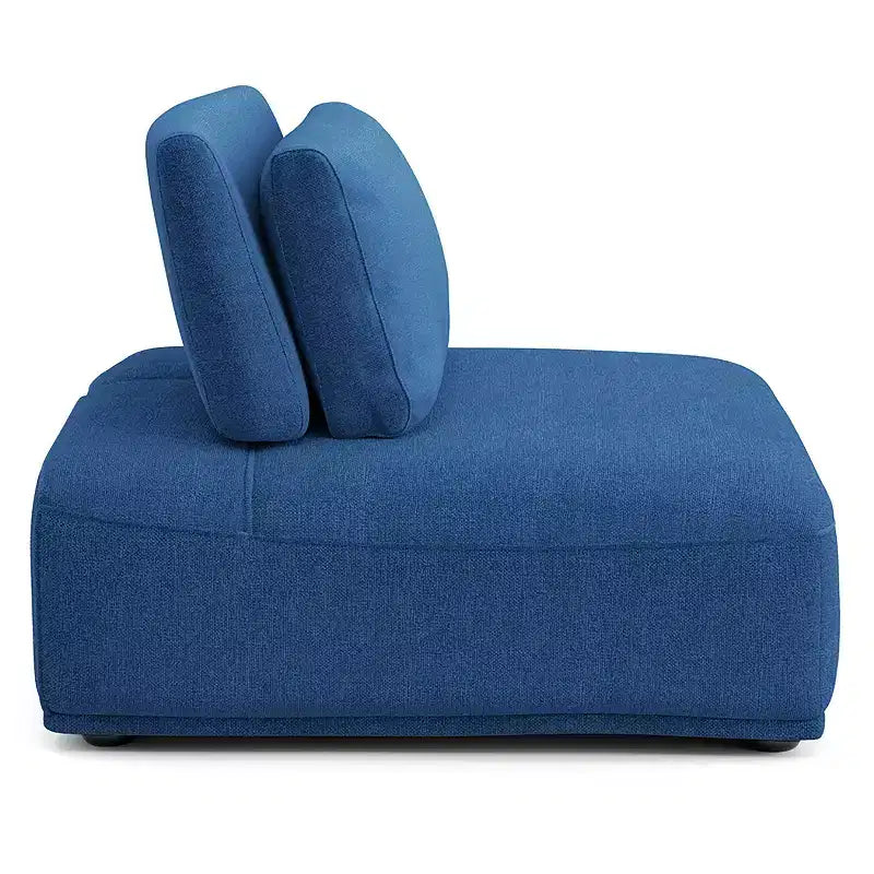 MAISON : Intérieur + Extérieur Fauteuil sans accoudoirs modulaire moderne Povoa en chenille avec dossier extensible Bleu