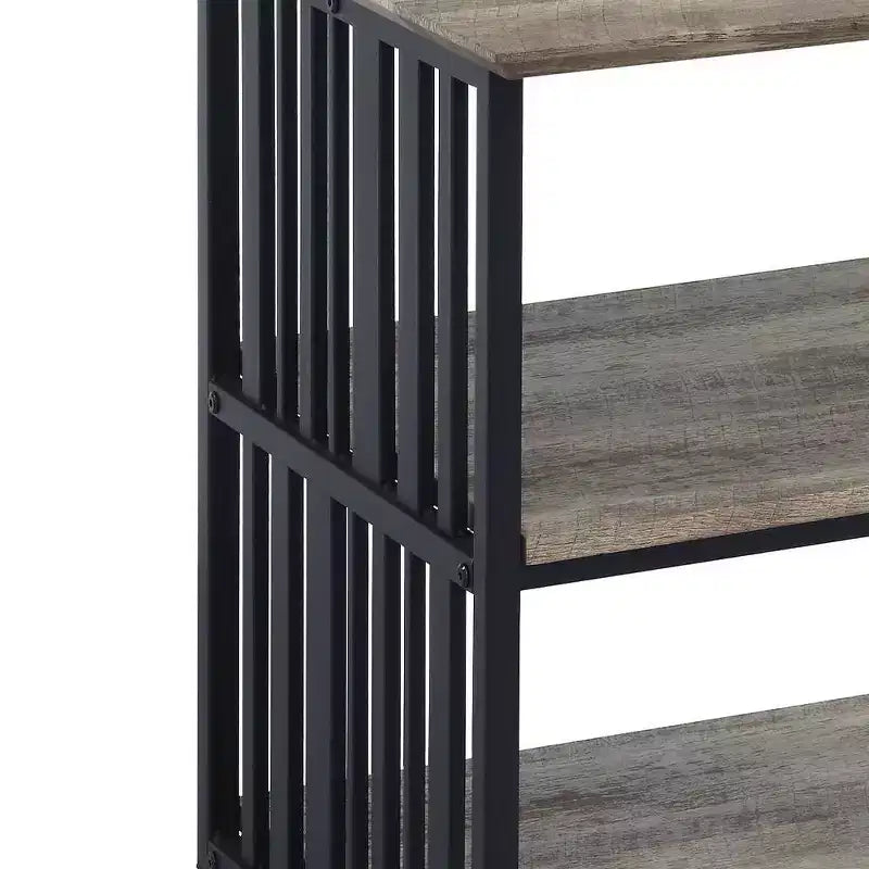 Table de Chevet Zudora 22 po Finition Chêne Antiqué et Noir - Acme Furniture : Cadre Métallique, Étagère Ouverte, Aucun Assemblage Requis