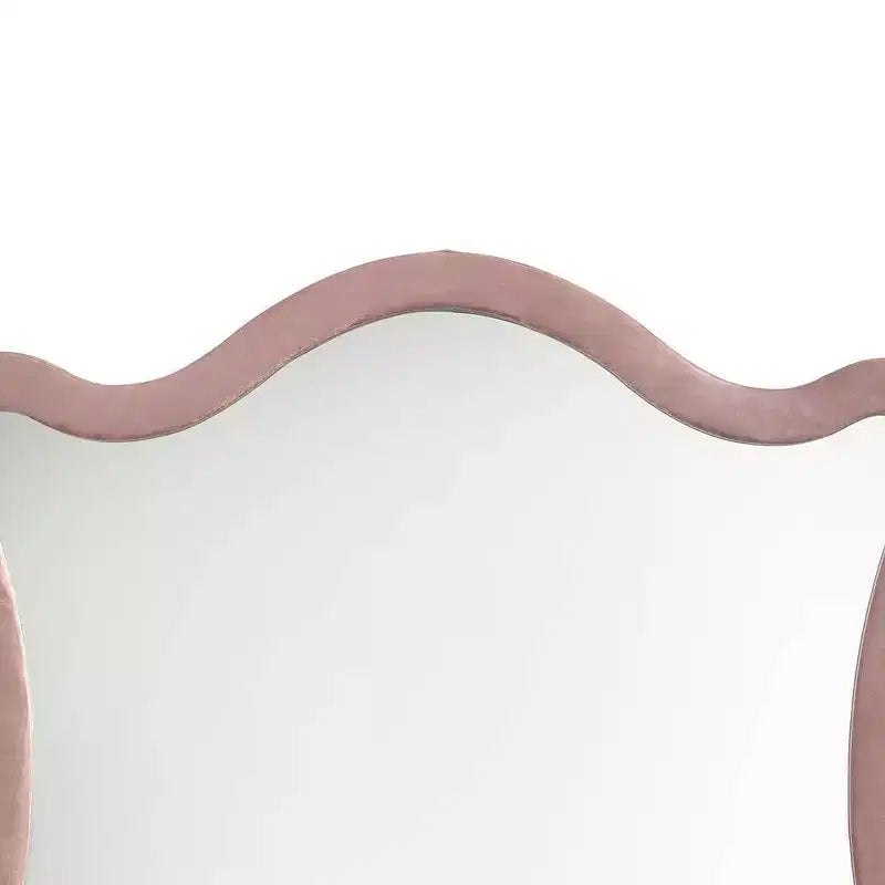 Acme Furniture Miroir de commode Salonia en velours rose