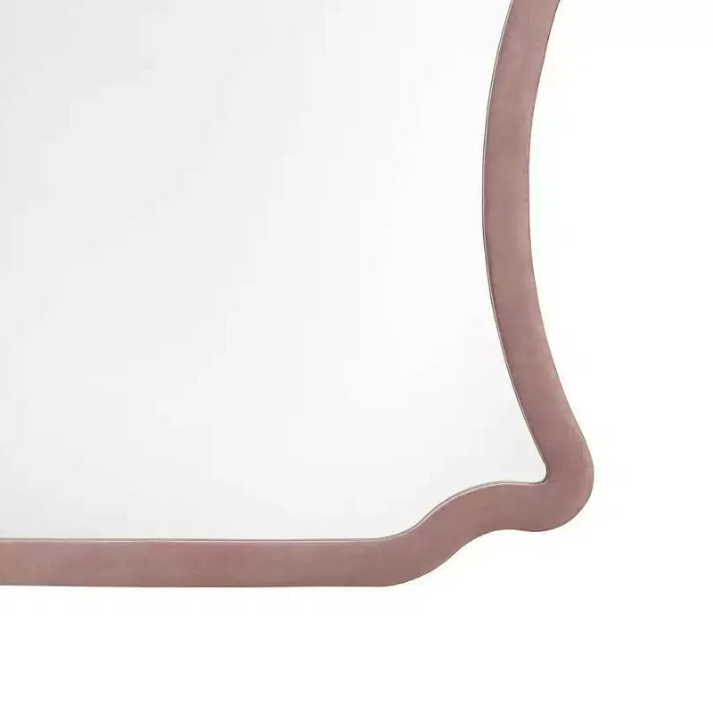 Acme Furniture Miroir de commode Salonia en velours rose