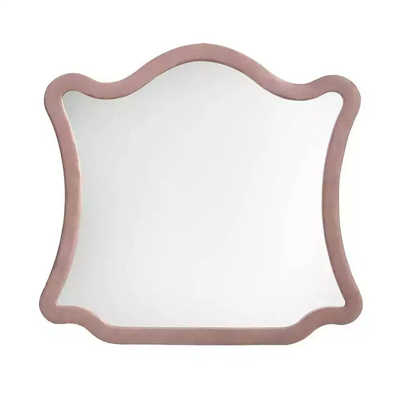 Acme Furniture Miroir de commode Salonia en velours rose