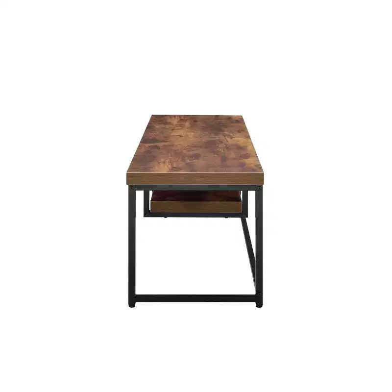 Meuble TV Bob pour téléviseurs jusqu'à 59" finition chêne vieilli/métal noir - Acme Furniture : Console robuste pour écran de télévision