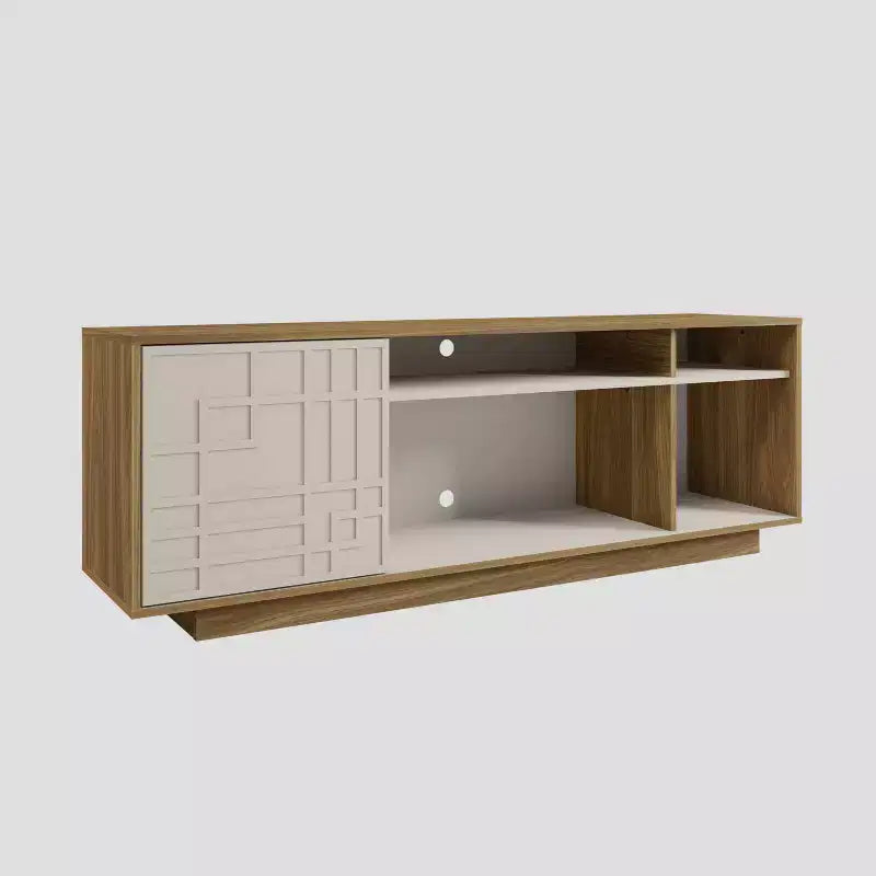 Techni Mobili Contemporary TV Stand for TVs up to 70" Oak: Modern Entertainment Center with Storage, Cable Management