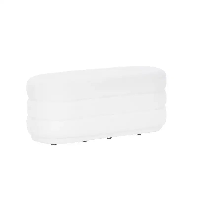 Linon Ottoman oblong Delcy 41,2 cm en fausse peau de mouton : Accent douillet de style Mid-Century, pieds en bois