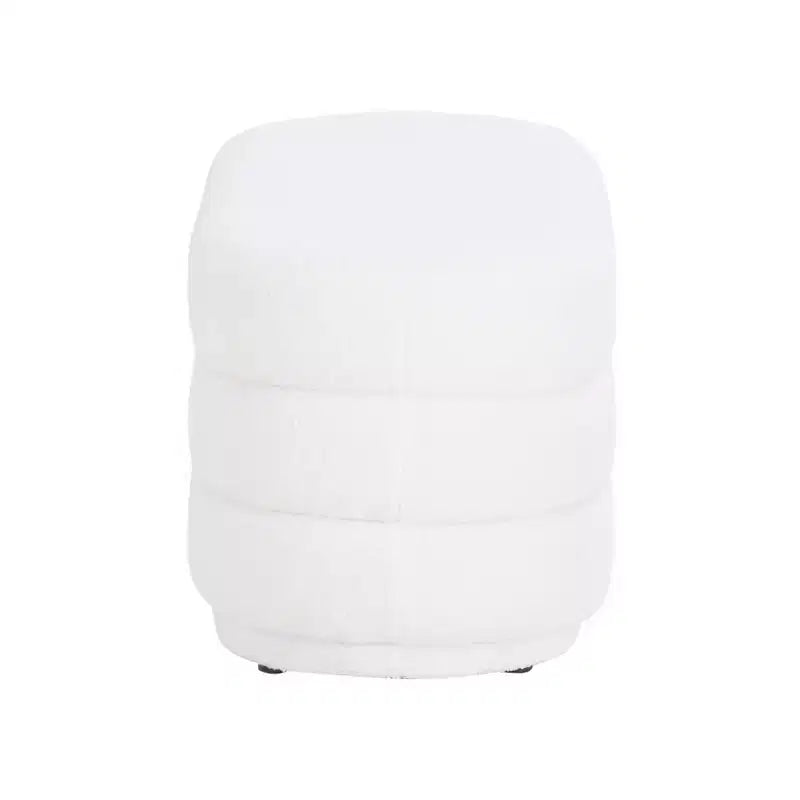 Linon Ottoman oblong Delcy 41,2 cm en fausse peau de mouton : Accent douillet de style Mid-Century, pieds en bois