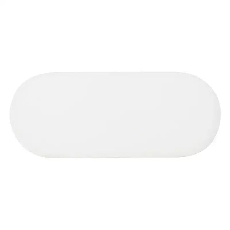 Linon Ottoman oblong Delcy 41,2 cm en fausse peau de mouton : Accent douillet de style Mid-Century, pieds en bois