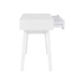 42" Wedeln 2 Drawer Mid-Century Modern Desk White Finish Wood - Powell: Home Office Furniture