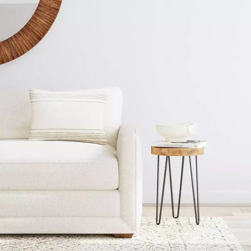 Table d'appoint libre East at Main Natura avec base en fer Marron/Noir
