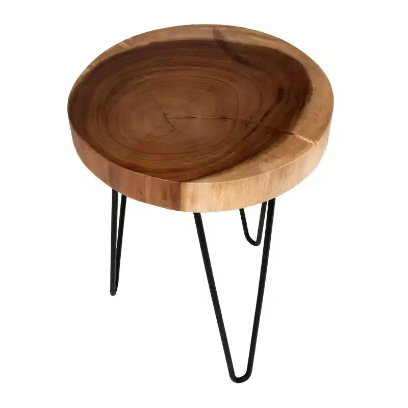 Table d'appoint libre East at Main Natura avec base en fer Marron/Noir
