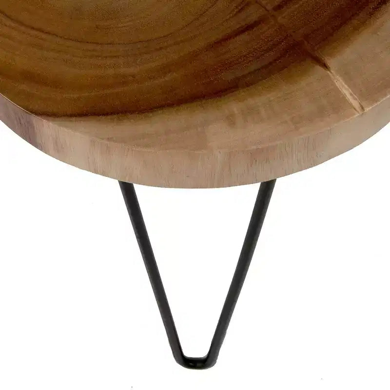 Table d'appoint libre East at Main Natura avec base en fer Marron/Noir