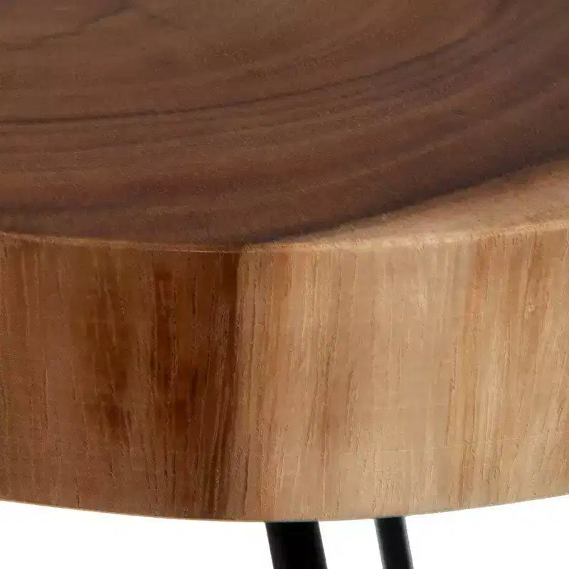 Table d'appoint libre East at Main Natura avec base en fer Marron/Noir