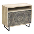 Kismire Bohemian Solid Mango Wood Accent Cabinet with Screen Printed Pattern Natural - HOMES: Inside + Out: Storage & Style
