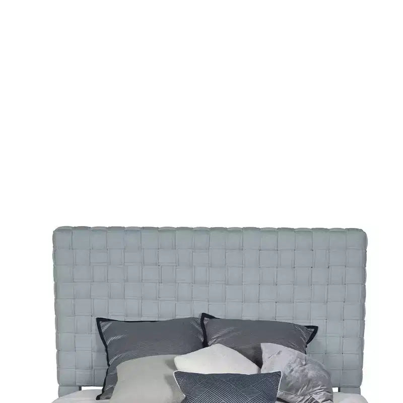 Lit Saree 91 po Acme Furniture Queen Chenille bleu sarcelle clair/Fini gris