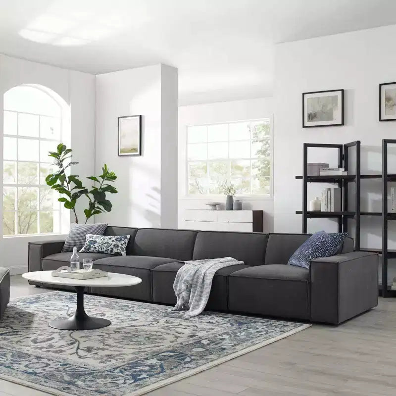 Canapé sectionnel 4 places Restore avec pouf - Modway