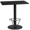 Table de bar rectangulaire en stratifié Emma and Oliver 24x42 avec base à anneau de pied 24RD