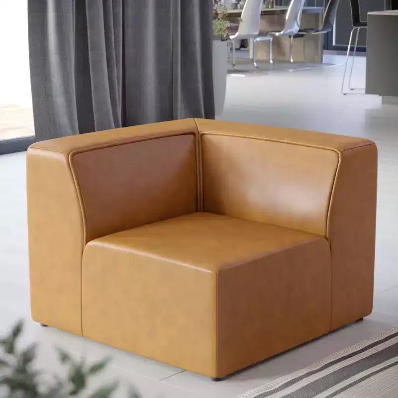 Mingle Chaise d'angle en cuir végétalien - Modway