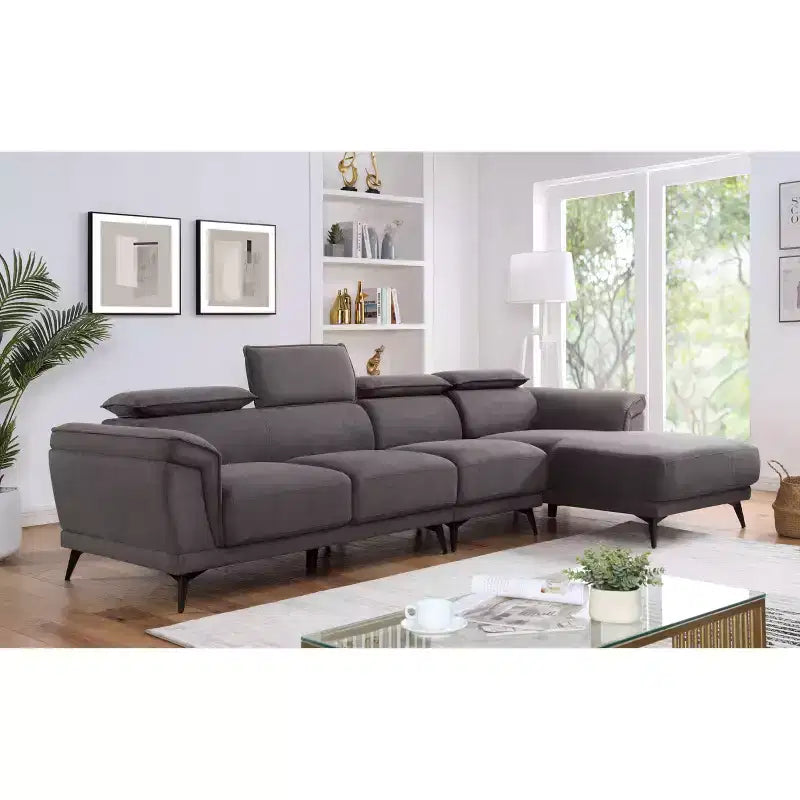 Fleet Large Sectional with Adjustable Headrest - miBasics