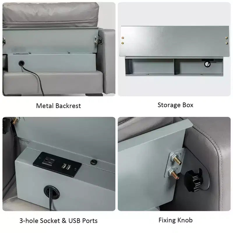 Costway Canapé modulable sectionnel extra large 4 places avec méridienne réversible et 2 ports USB