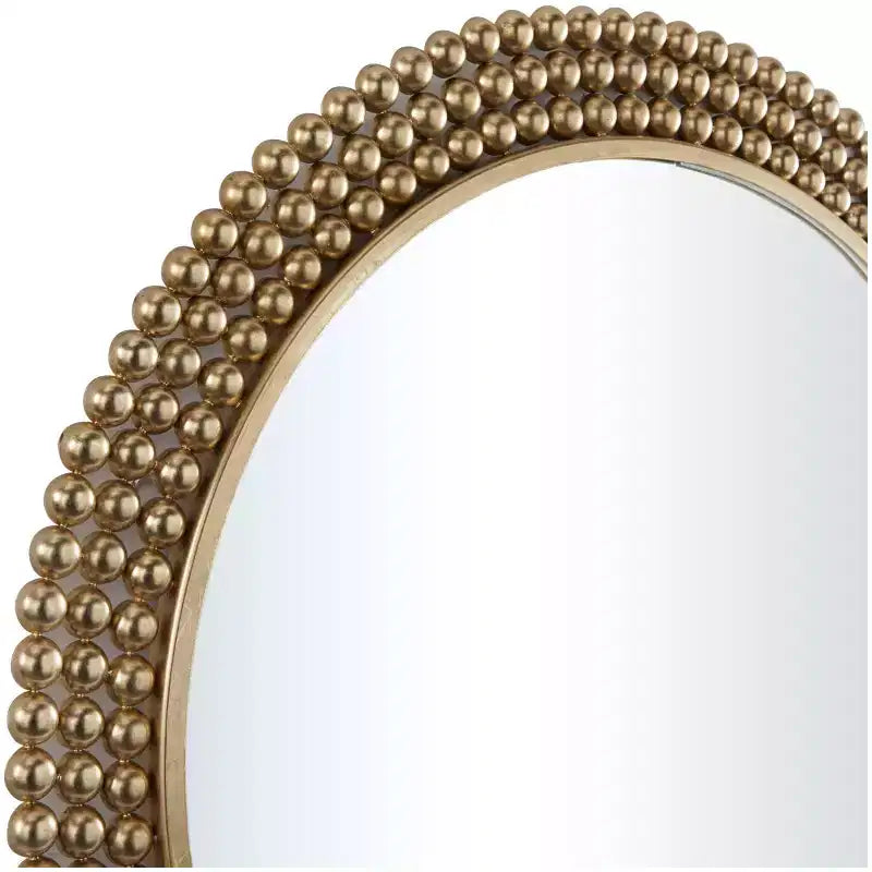 Miroir mural rond en métal avec perles - CosmoLiving by Cosmopolitan