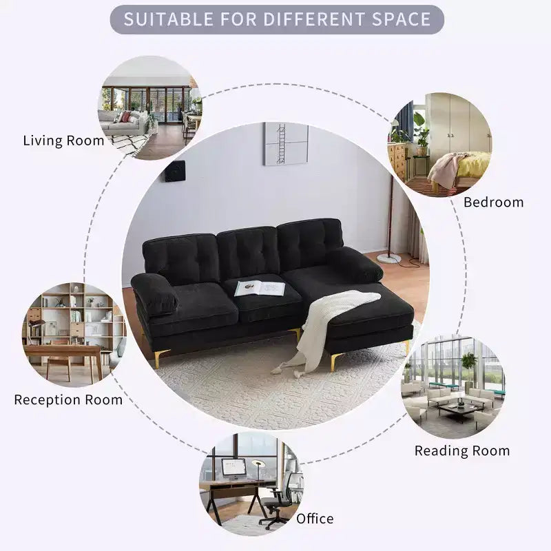 83 canapés sectionnels rembourrés en velours modernes-ModernLuxe