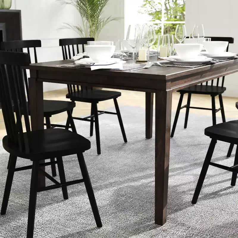 Table de salle à manger Flash Furniture Henry en bois massif, table rectangulaire en bois robuste de qualité commerciale pour 6 personnes