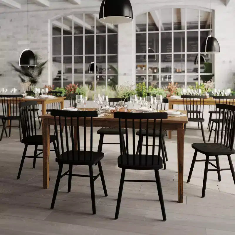 Table de salle à manger Flash Furniture Henry en bois massif, table rectangulaire en bois robuste de qualité commerciale pour 6 personnes