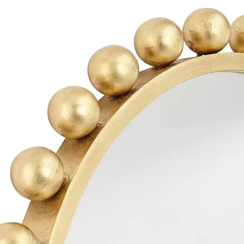 Miroir mural décoratif rond Uttermost - Bord sphérique moderne - Cadre en feuille d'or métallisé 33" de large pour salle de bain, chambre à coucher