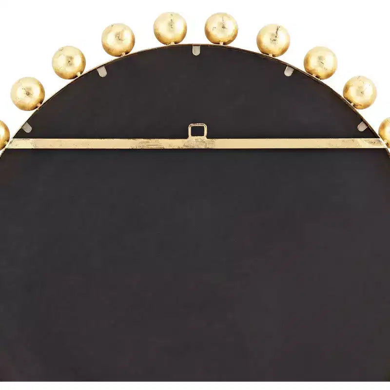 Miroir mural décoratif rond Uttermost - Bord sphérique moderne - Cadre en feuille d'or métallisé 33" de large pour salle de bain, chambre à coucher