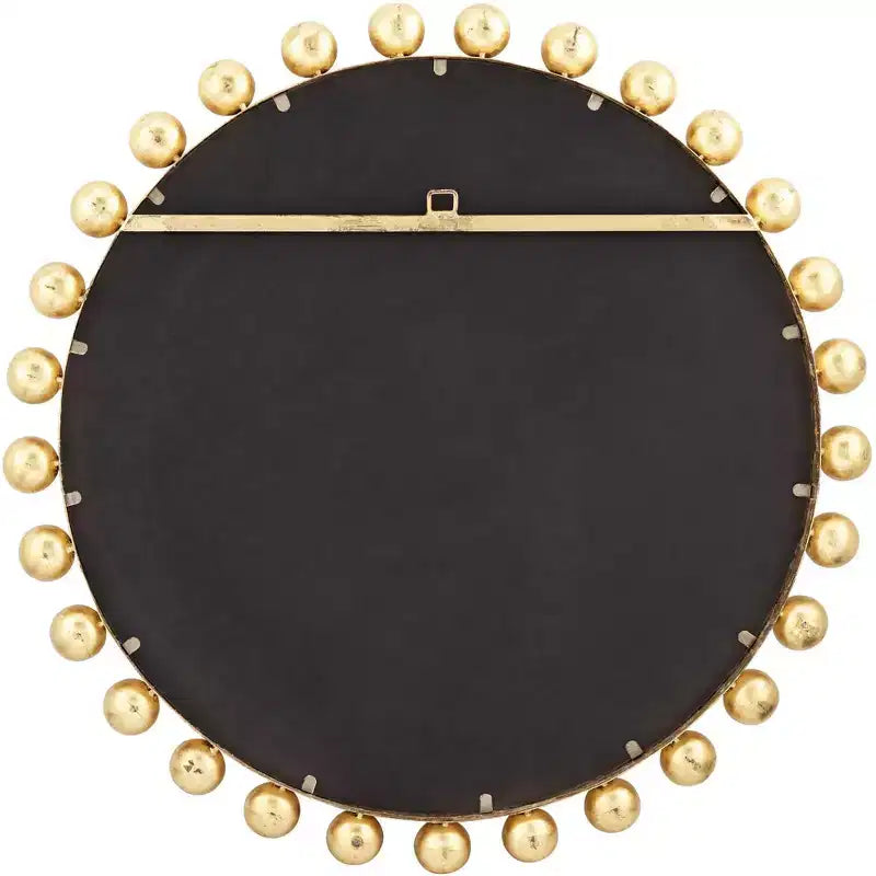 Miroir mural décoratif rond Uttermost - Bord sphérique moderne - Cadre en feuille d'or métallisé 33" de large pour salle de bain, chambre à coucher