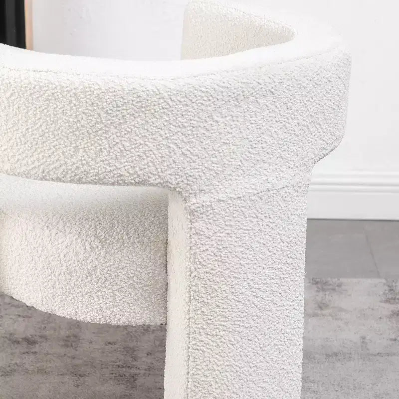 Ensemble de 2 fauteuils rembourrés en tissu bouclette à accoudoirs carrés de 71 cm de large - Kinwell