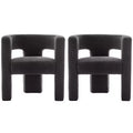 Set of 2 28 Wide Boucle Upholstered Square Armchair - Kinwell