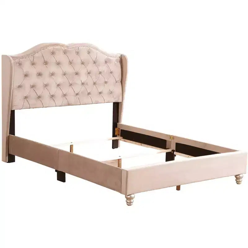 Lit à panneaux capitonné complet Passion Furniture Joy Jewel