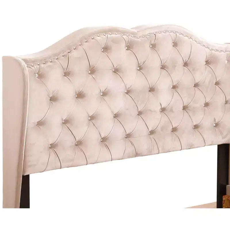 Lit à panneaux capitonné complet Passion Furniture Joy Jewel
