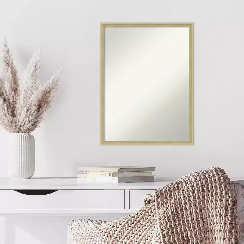 Miroir Mural en Bois Non Biseauté Amanti Art Lucie Champagne 25,25 x 19,25 po