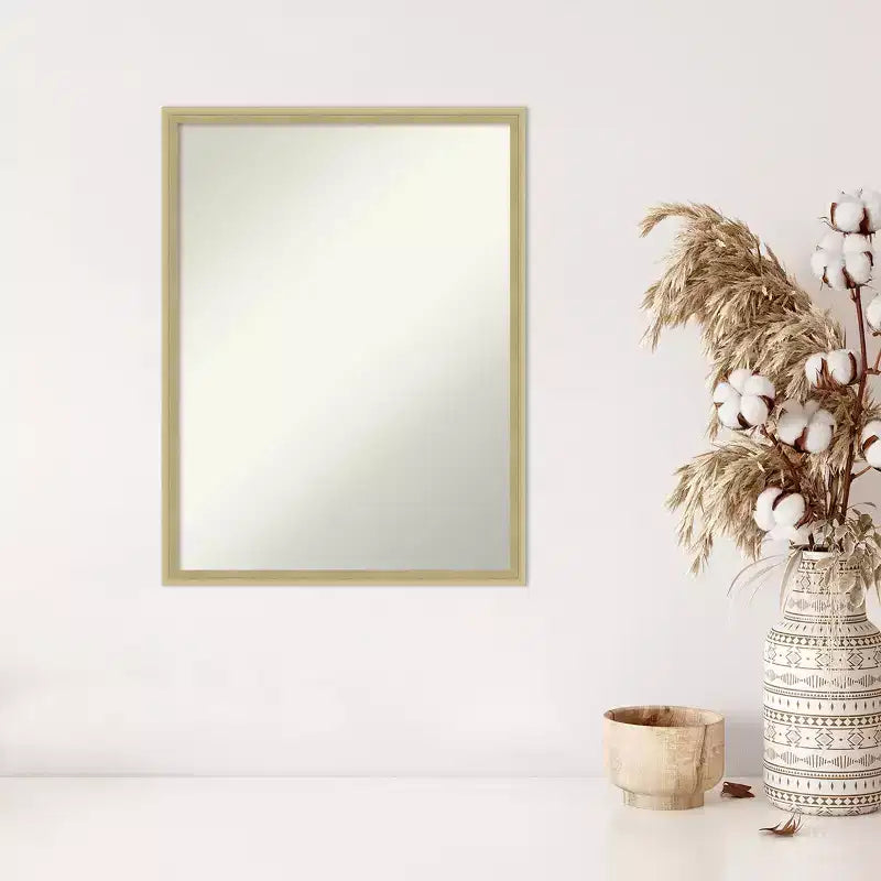 Miroir Mural en Bois Non Biseauté Amanti Art Lucie Champagne 25,25 x 19,25 po