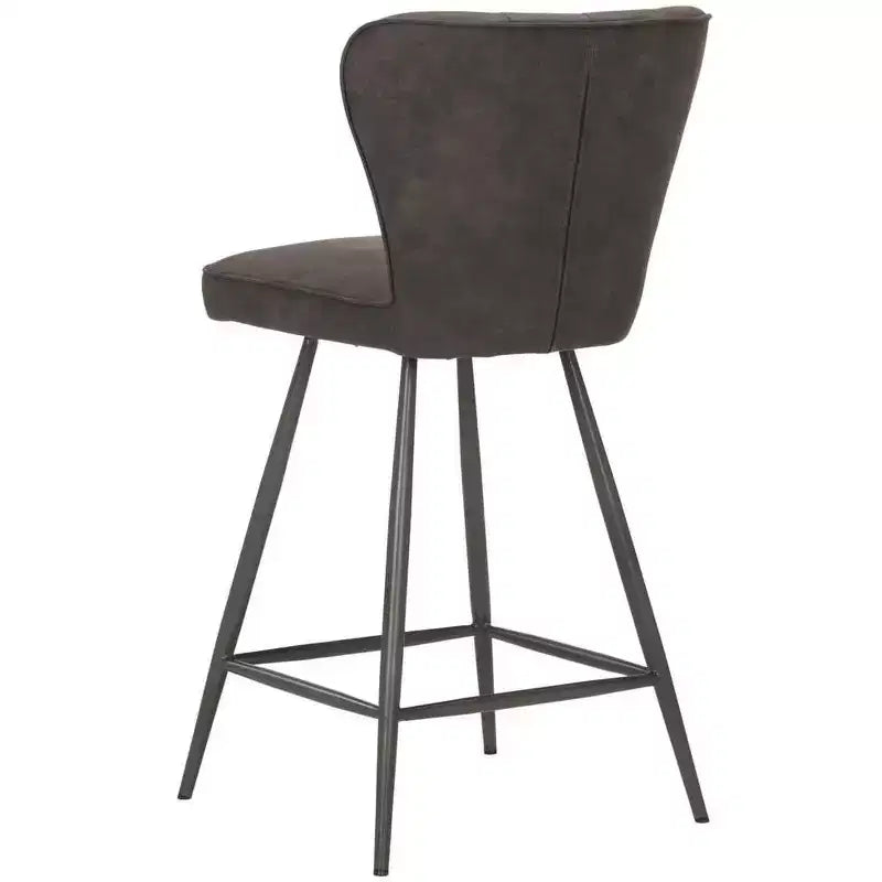 Tabouret de comptoir pivotant Ashby 26H de style moderne du milieu du siècle, avec capitonnage en cuir (ensemble de 2) - FOX1702 - Safavieh Couture
