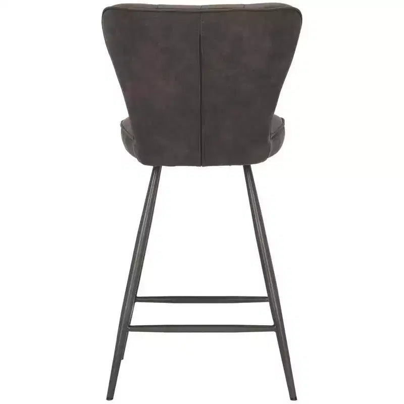 Tabouret de comptoir pivotant Ashby 26H de style moderne du milieu du siècle, avec capitonnage en cuir (ensemble de 2) - FOX1702 - Safavieh Couture