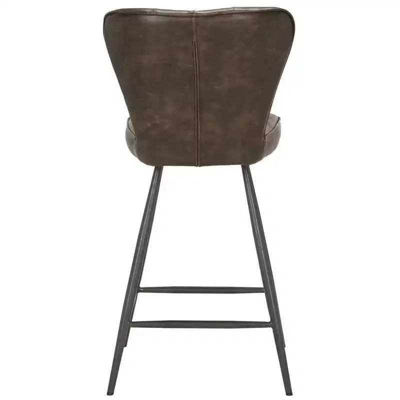 Tabouret de comptoir pivotant Ashby 26H de style moderne du milieu du siècle, avec capitonnage en cuir (ensemble de 2) - FOX1702 - Safavieh Couture