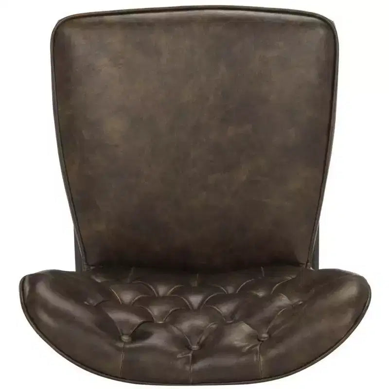 Tabouret de comptoir pivotant Ashby 26H de style moderne du milieu du siècle, avec capitonnage en cuir (ensemble de 2) - FOX1702 - Safavieh Couture