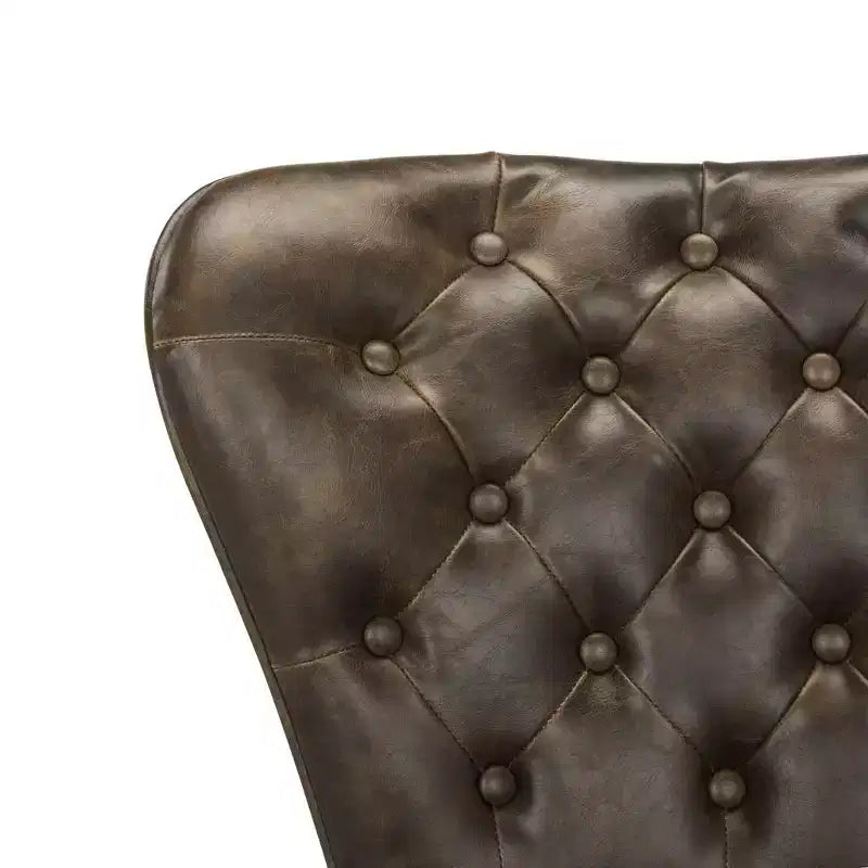 Tabouret de comptoir pivotant Ashby 26H de style moderne du milieu du siècle, avec capitonnage en cuir (ensemble de 2) - FOX1702 - Safavieh Couture